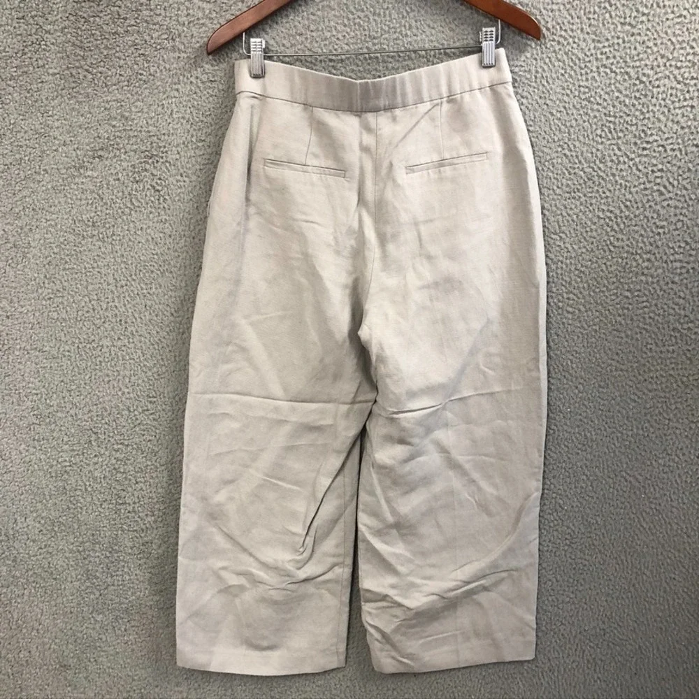 Wilfred Linen Dress Pants Womens 6 Gray Wide Leg Business Career Boho High Rise